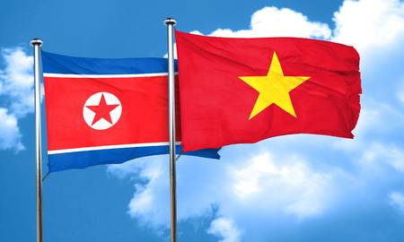 President of State Affairs Kim Jong Un Greets Vietnamese President