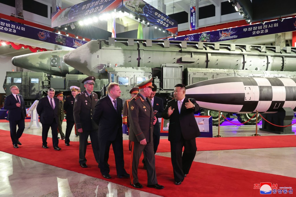 President Kim Jong Un Visits Venue of Arms and Equipment Exhibition Together with Russian Defence Minister
